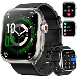 Smart Watch for Men Women, 1000 mAh 100 Day Battery Life, 1.85" Fitness Tracker with Call Function, 110+ Sport Modes, Heart Rate, Sleep Monitor Fitnes