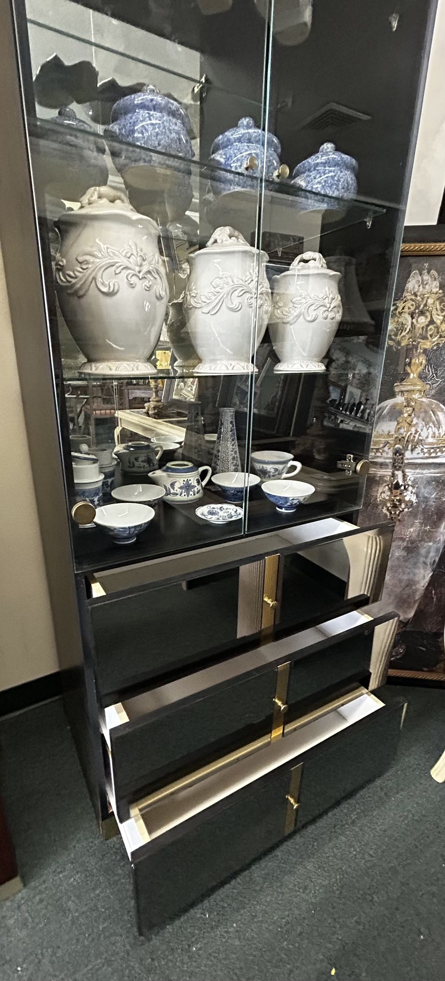 Mirrored Curio Cabinet Storage Display Case