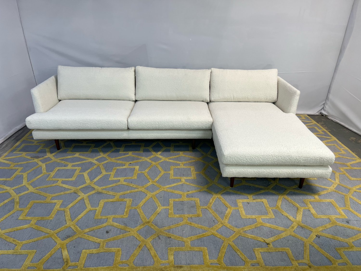 ( Delivery Available ) All Modern Miller White Sectional Couch