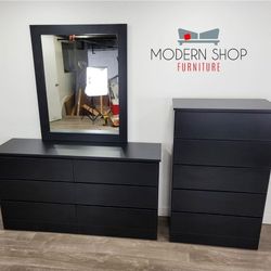 DRESSER WITH MIRROR AND CHEST 