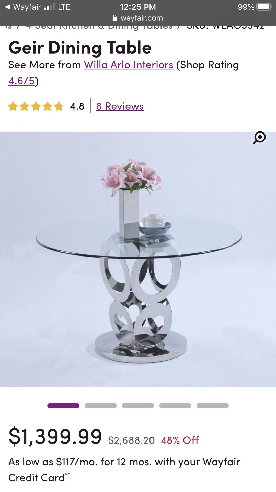Contemporary Glass Dining Table & Chairs 