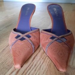 Pink Leather Prada Pump Heels Size 39