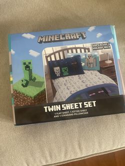 Minecraft Twin Sheet Set With Pillowcase