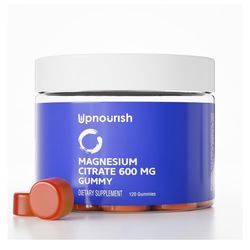 UpNourish Magnesium Gummies for Adults & Kids Magnesium Citrate Gummies 600mg, Calm Supplement for Muscle Relaxation, Bone and Digestive Health, Citra