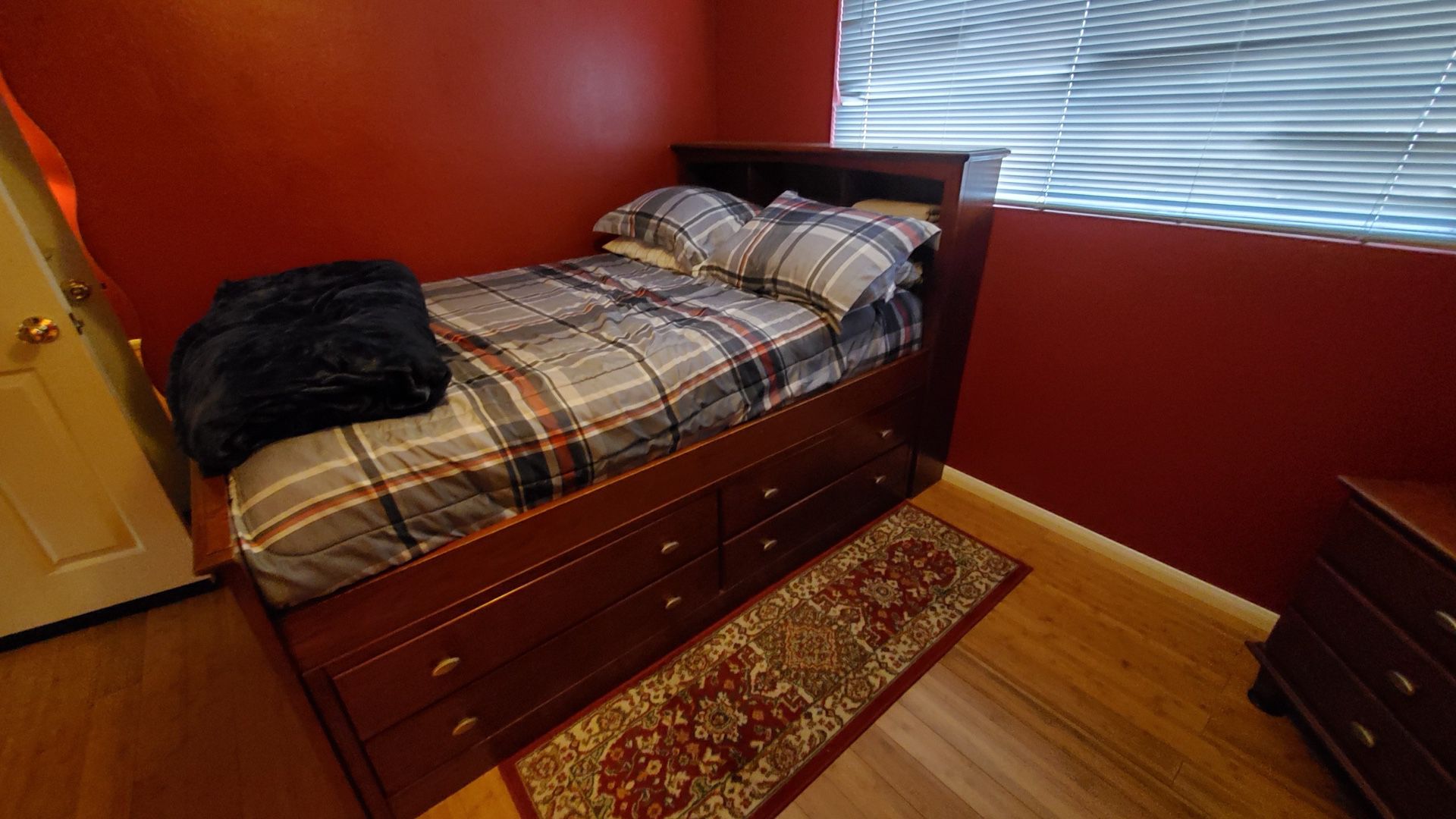 Full bed frame with storage