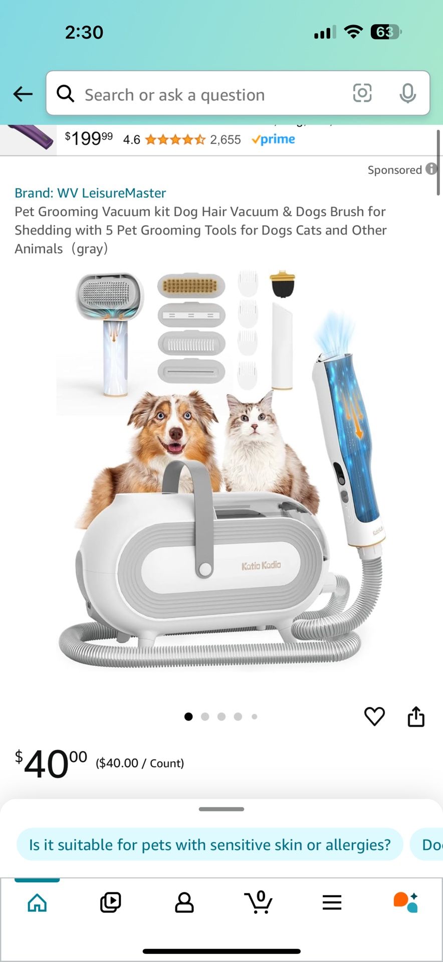 Pet Grooming Vacuum