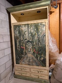 Hand-Painted Armoire Wardrobe Cabinet