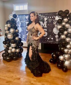 Black and silver mermaid style dress
