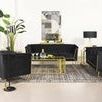 Holly 3-Piece Tuxedo Arm Tufted Back Black

