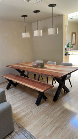 8ft Dinning Table Chairs And Bench Set