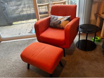 Fabric Chair and Ottoman