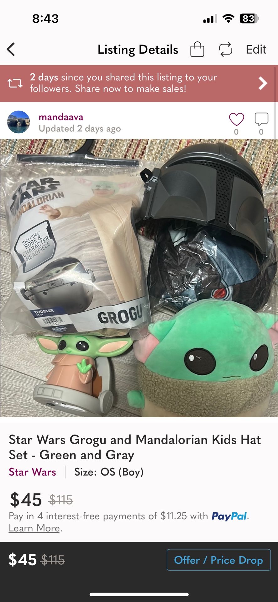 Grogu and Mandalorian Costume Star Wars 