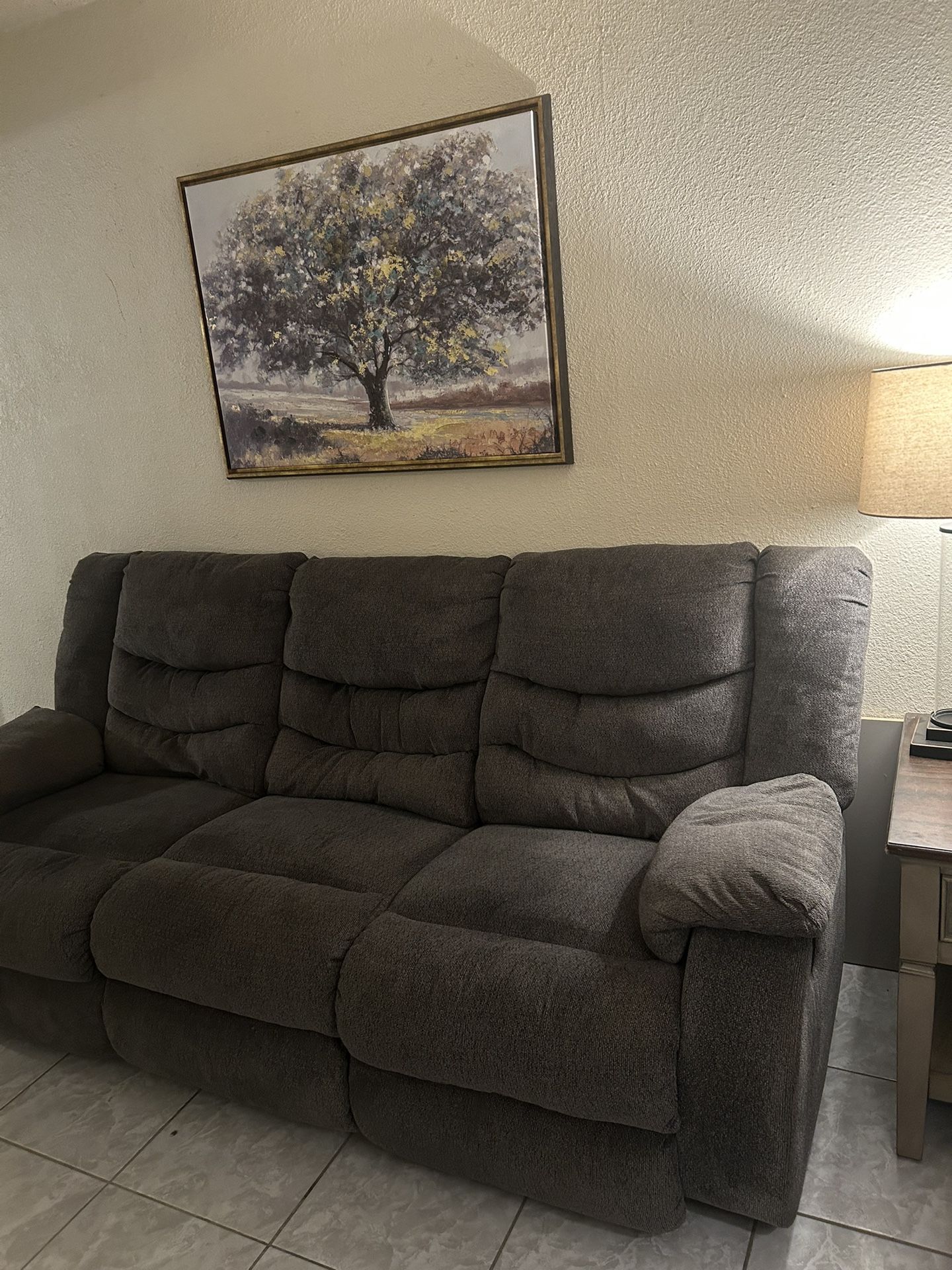 Reclining Grey Sofa