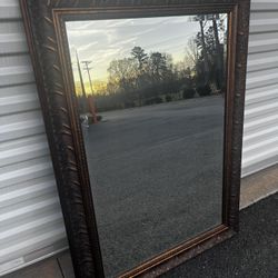 Large Ornate Framed Wall Mirror – Dark Bronze Finish, Vintage Style