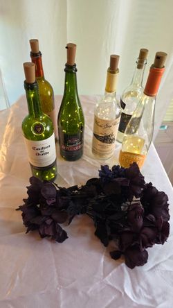 Fairy light wine bottles