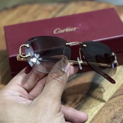 Cartier Glasses Frames Brown Lens 