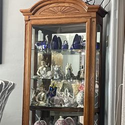 Wooden Cupboard With Antique Pieces Inside! Great Deal! Low Price! 