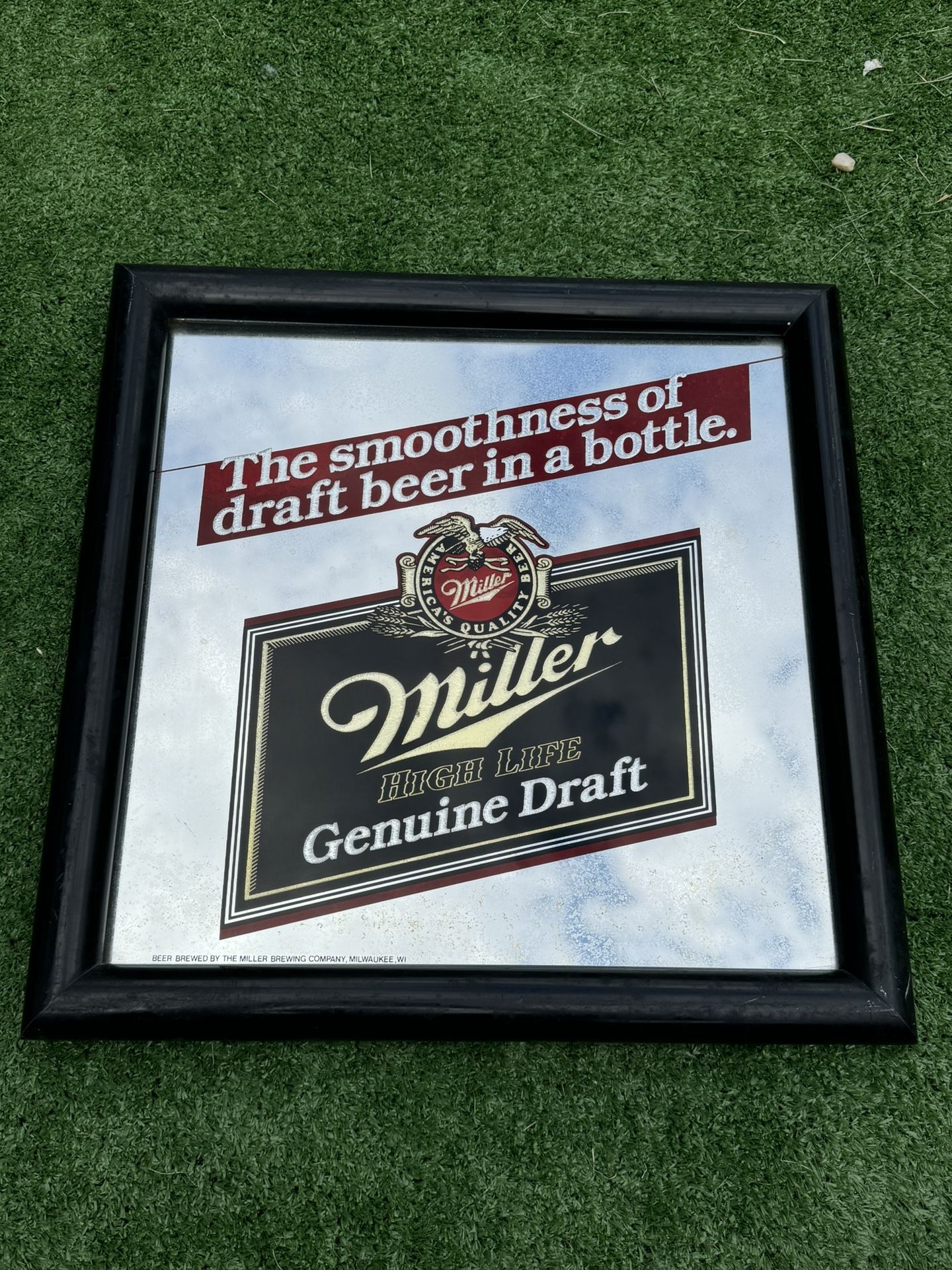 Miller Genuine Draft Mirror - Beer Advertisement - 1980’s Antique Collectible