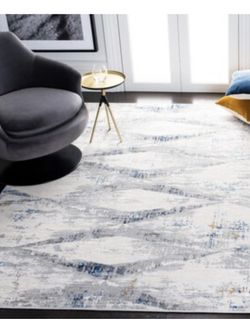 Safavieh Amelia Bortola 8 x 10 Ivory/Blue Indoor Geometric Vintage Area Rug