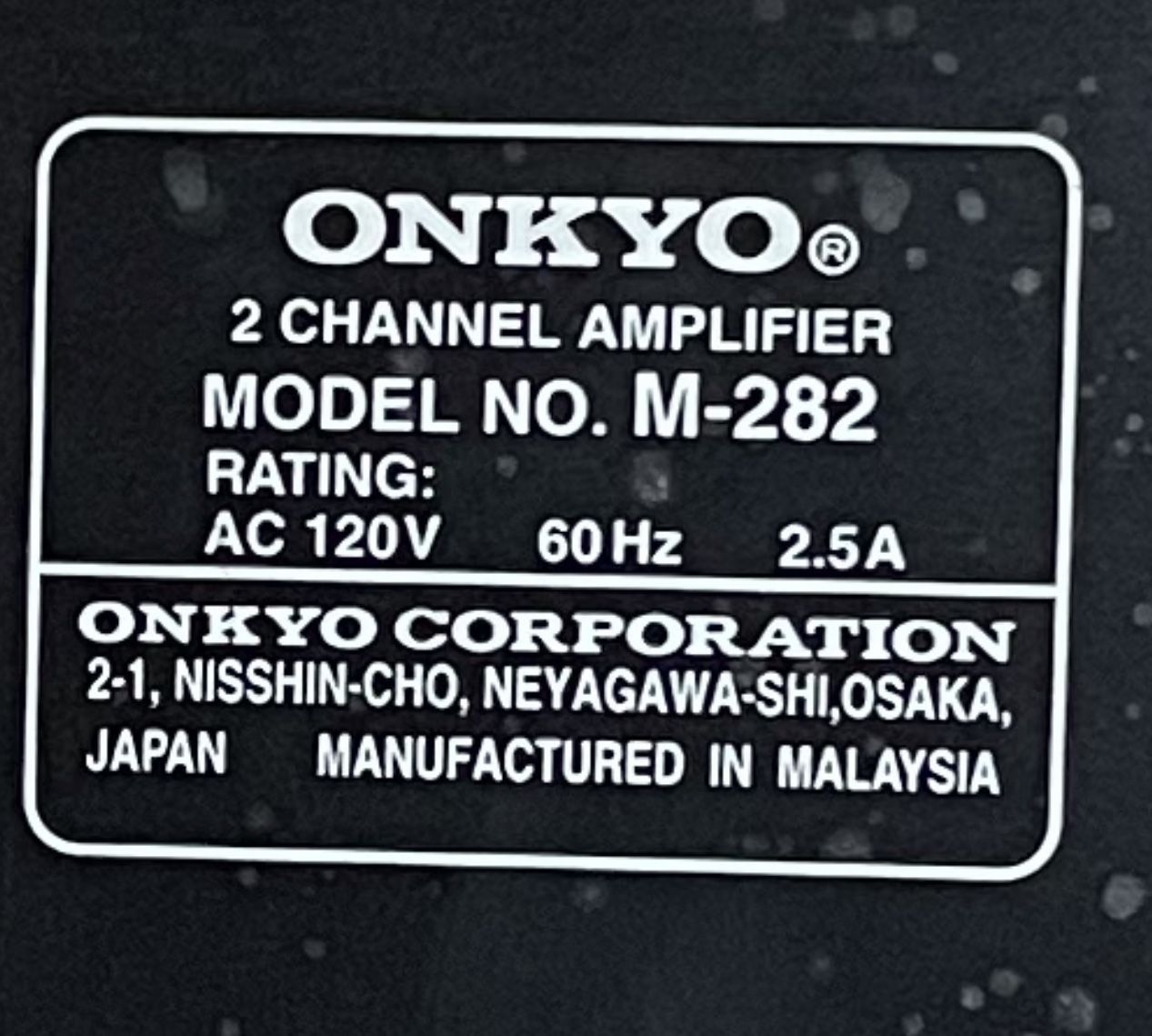 Onkyo  Amplifier M282 Separate Amp
