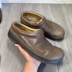 Birkenstock Footprints Ashby Brown Leather Clog Mule Slip On Size 44 Unisex 11