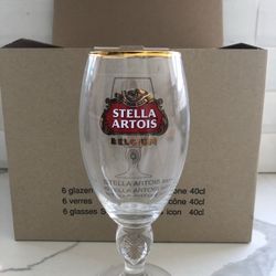 Stella Artois Belgian Beer Glasses 40cl, Set Of 6 In BOX