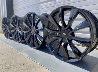 20" Factory OEM Tesla Model 3 Performance Stilleto Sport Wheels Rims Gloss Black