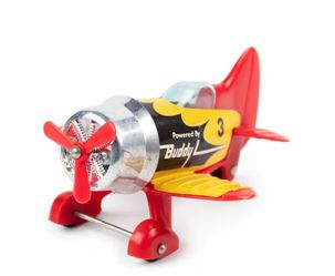 VTG Buddy L Sky Racer #3 Airplane Single Propeller Plane Yellow / Red 1978