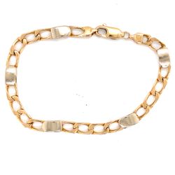 Solid 14k Yellow Chain Link Bracelet Made in Italy With Lobster Clasp 7.75"