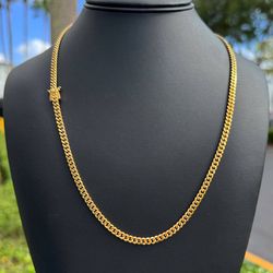 Jewelry 10k solid Yellow Gold brand New Cuban link 24” Chain necklace 30.3 grams 4.25mm