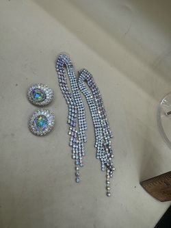 Blair Delmonico earrings and other high end rhinestone earrings lot