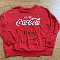 Women Sweatshirt Size Large Coca. Cola 