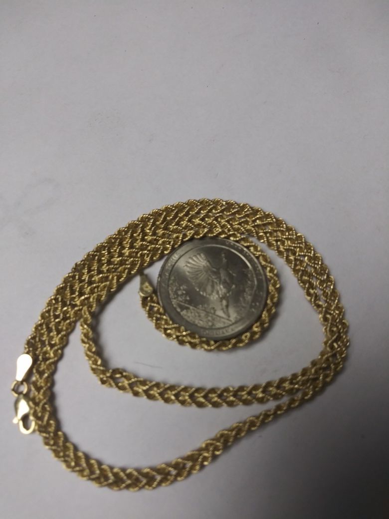 10k gold rope chain necklace