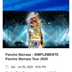 Pancho Barraza $200 For 2 Tickets 