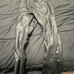 Leather Flared Jeans 