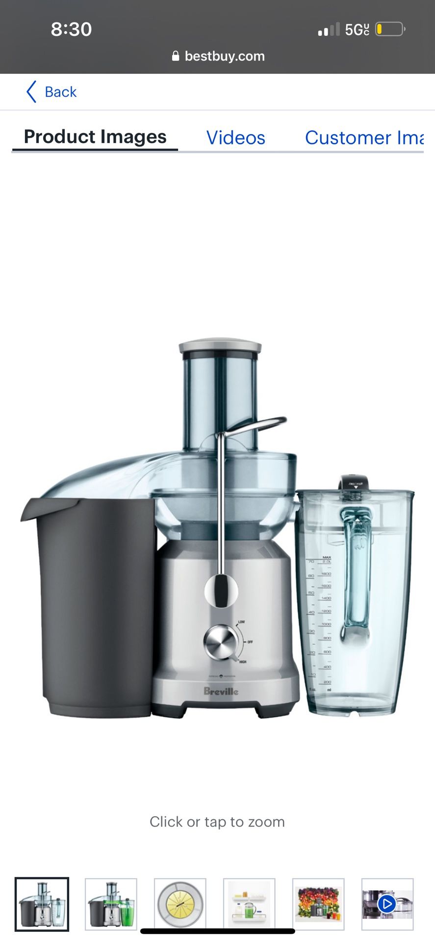 Breville - Juice Fountain Cold Electric Juicer - Silver