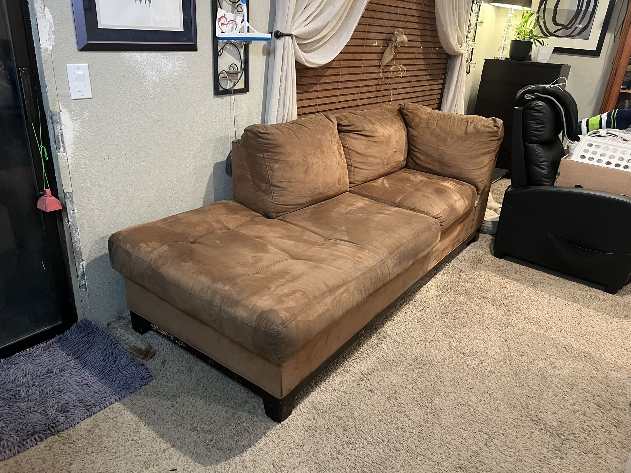 Free - Faux Suede Chaise Couch