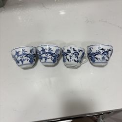 Vintage “Blue Onion” Pattern Teacups