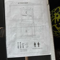 China Hutch-Black Wood