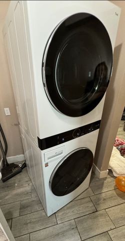 Stacked Washer Dryer Unit White