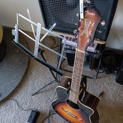 Electric Acoustic Guitar, Looping Pedal, Amp