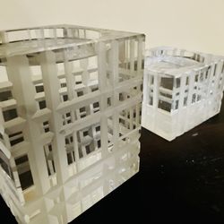 Pottery Barn Crystal. Candle Holders 