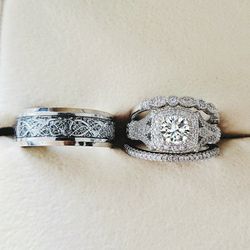 Stunning Sterling Silver 925 Couple Ring