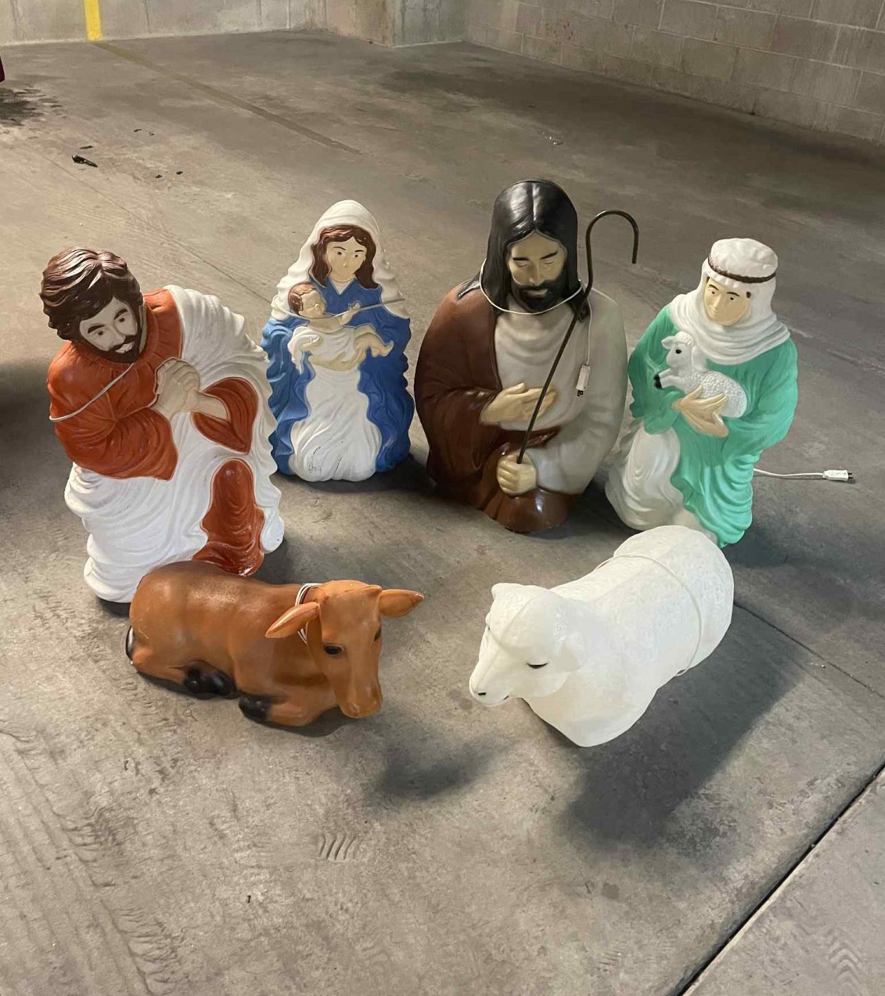 Vintage Blow Mold Nativity Set Christmas Outdoor