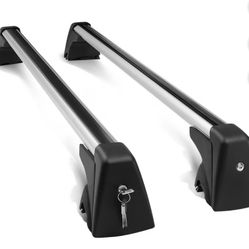 DNA Motoring ROOFR-W-011 For 2009 to 2015 BMW X1 Pair Factory Style Aluminum Roof Rack Rail Cross Bar Baggage Carrier w / Lock & Key