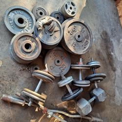  Iron Weights With Bench Bar And Dumb Bells