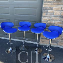 New 4 Blue Bar Stools 