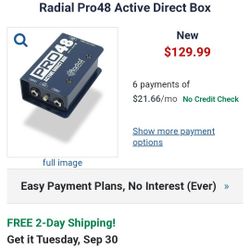 Radial Engineering Pro48 Active 48-Volt Compact Active Direct Box