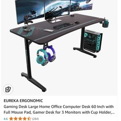 60inch Curved Gaming Desk For Pc Ps5 Xbox 