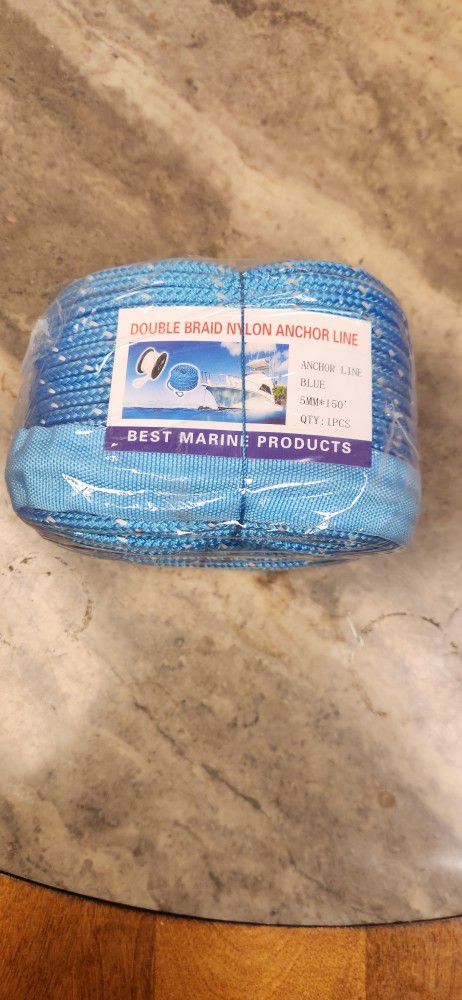 Anchor Line. Best Marine Products. 150' Length. 5mm Thickness